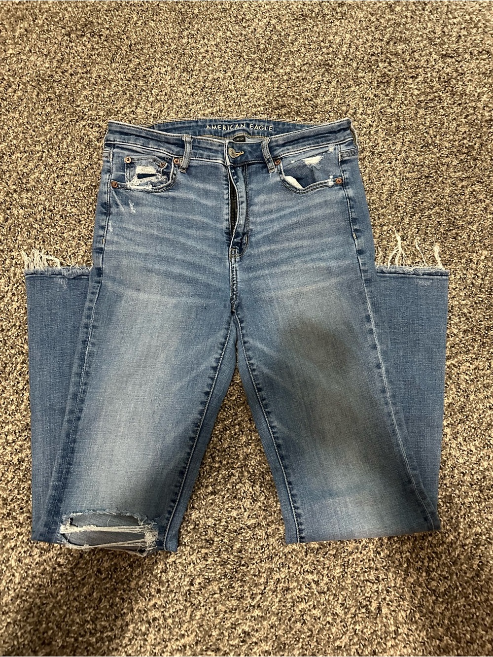 American Eagle Outfitters Light Blue Distressed Boot Cut Jeans